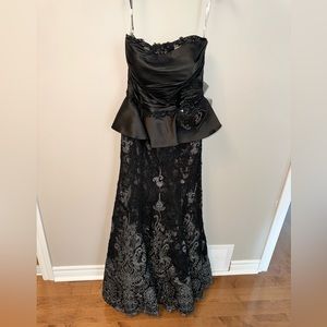 Black strapless ballgown with mermaid bottom. Super high end.